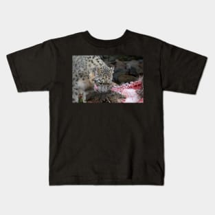 Snow Leopard's Lunch Kids T-Shirt